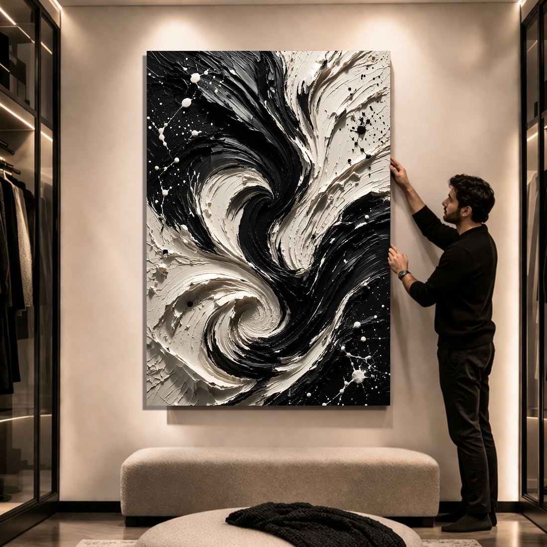 Canvas artwork placed in a generated scene: lifestyle shot