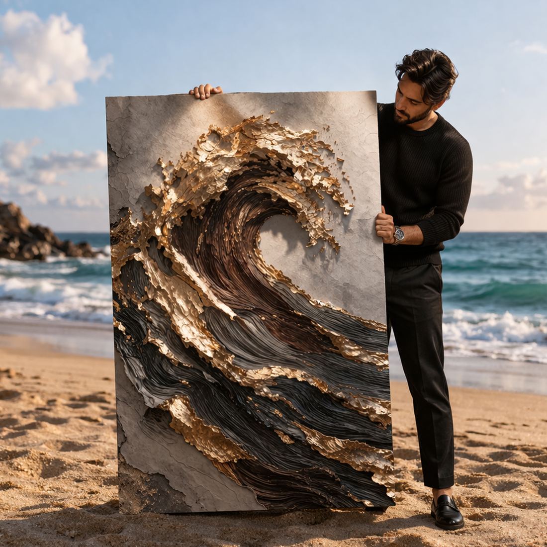 Canvas artwork placed in a generated scene: lifestyle shot